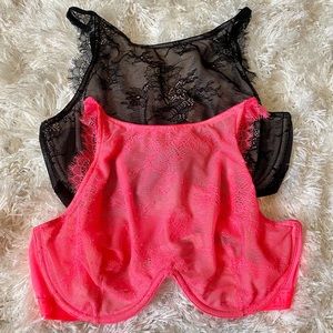 2 NEW High Neck Victoria’s Secret Lace Unlined Bra